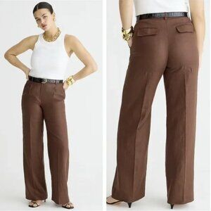 J. Crew Wide-Leg Essential Pant in Linen - 2 Tall